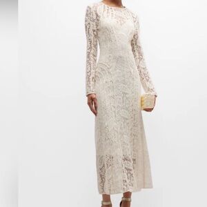 Zimmermann Ivory Lace Long-Sleeve Dress